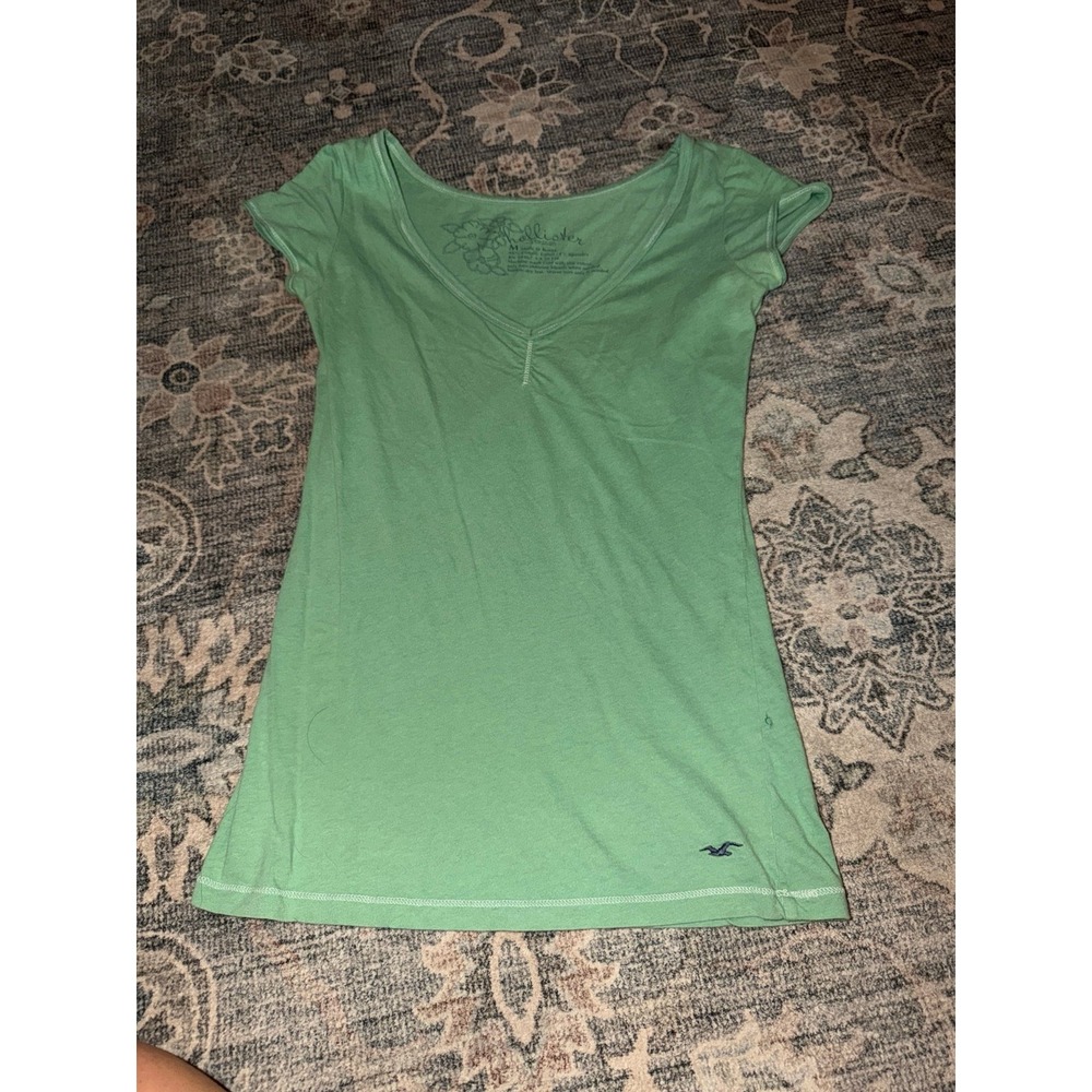 Vintage Y2K Hollister Green V-Neck Short Sleeve Top